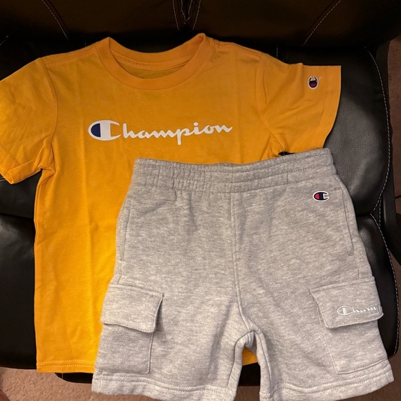 Champion Other - Champion Yellow T-Shirt and Gray Shorts Set